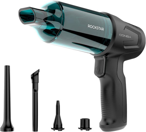 Cecotec Aspiradora De Mano Sin Cable Motor BLDC Conga Rockstar Micro Hand. 80W, Potencia De Succión 12Kpa, Función De Aspirado Y Soplado, 2 Modos, Autonomía 25Mins, Kit De Accesorios