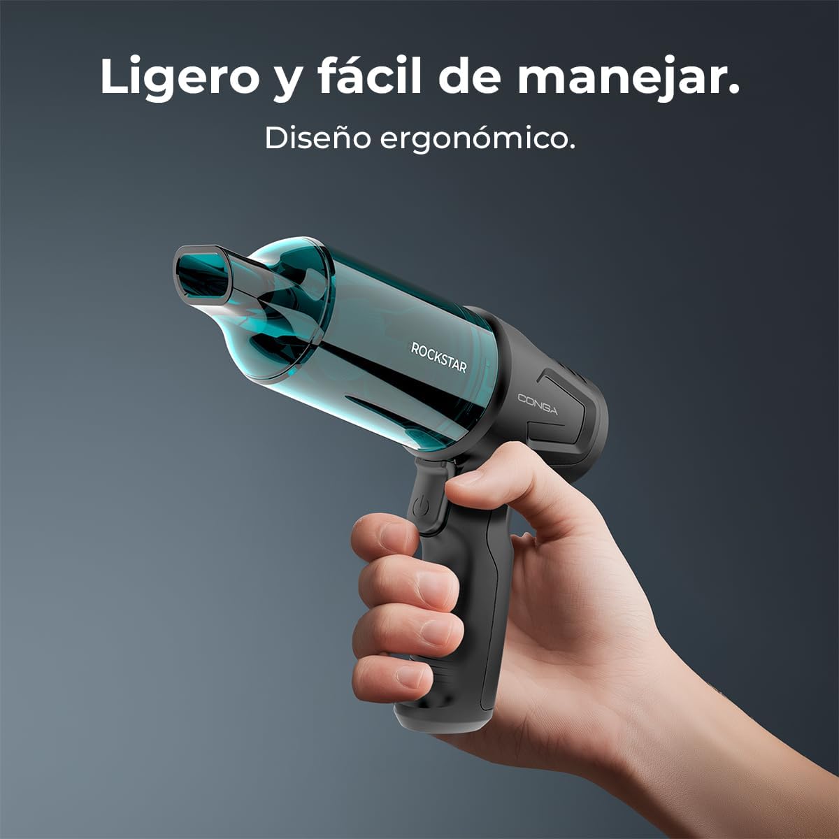 Cecotec Aspiradora De Mano Sin Cable Motor BLDC Conga Rockstar Micro Hand. 80W, Potencia De Succión 12Kpa, Función De Aspirado Y Soplado, 2 Modos, Autonomía 25Mins, Kit De Accesorios